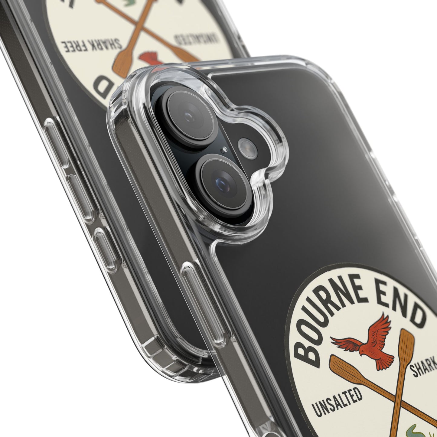 Bourne End River Life Clear Phone Case - Unsalted & Shark Free Design