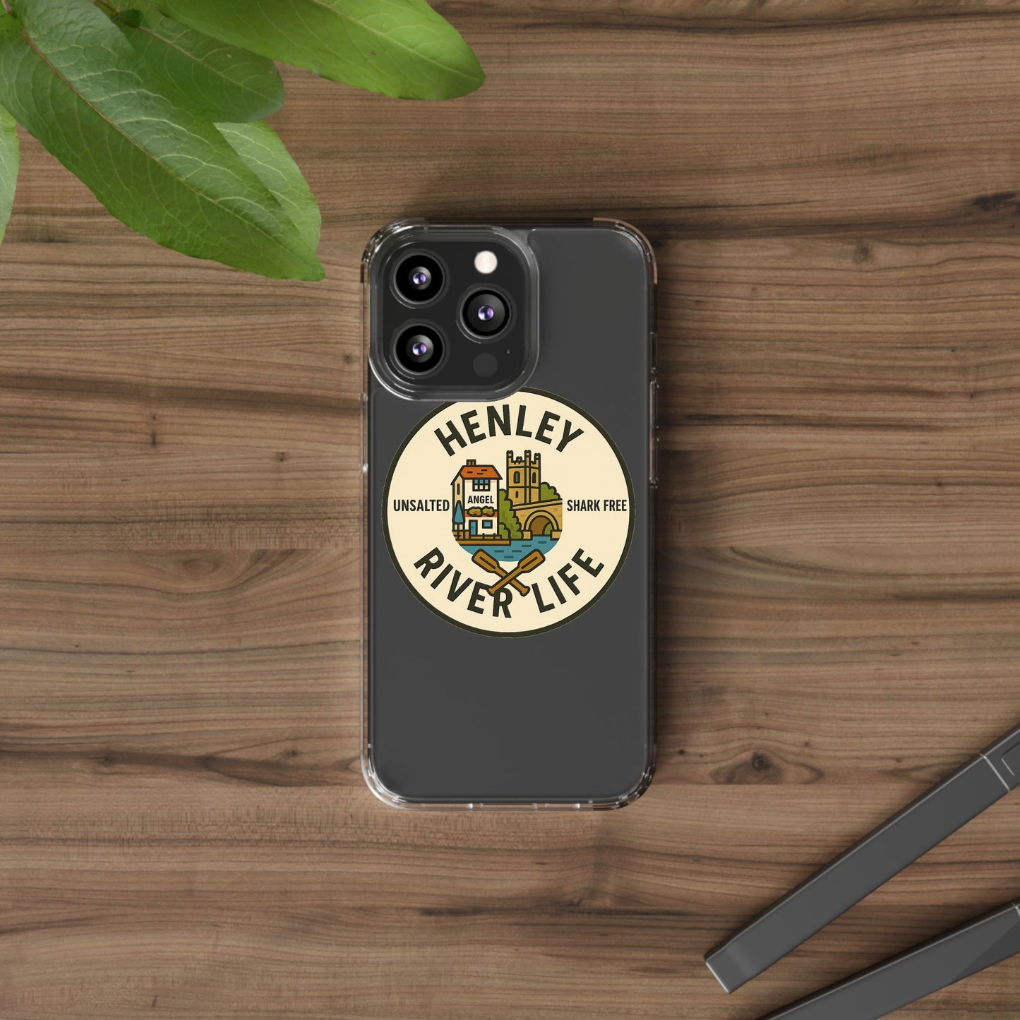 Henley River Life Clear Phone Case - Unsalted & Shark Free Design