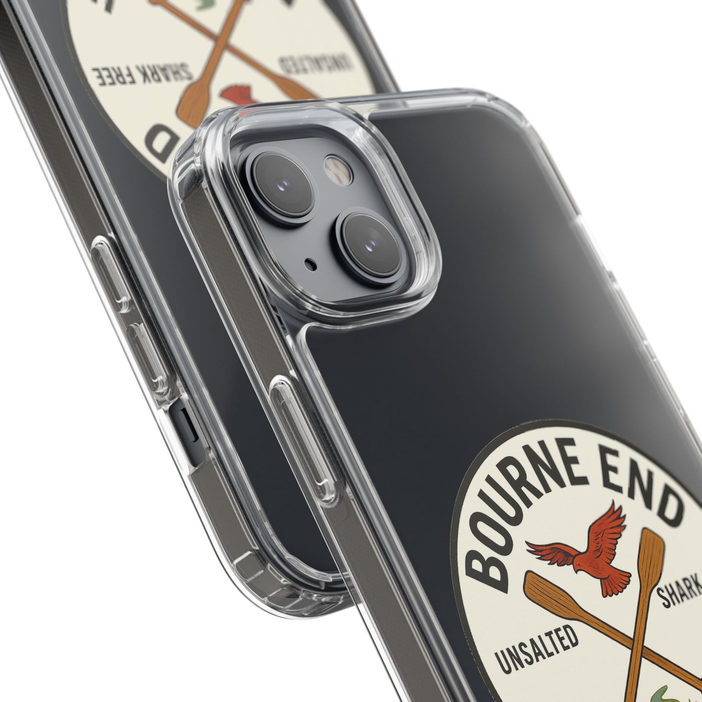 Bourne End River Life Clear Phone Case - Unsalted & Shark Free Design