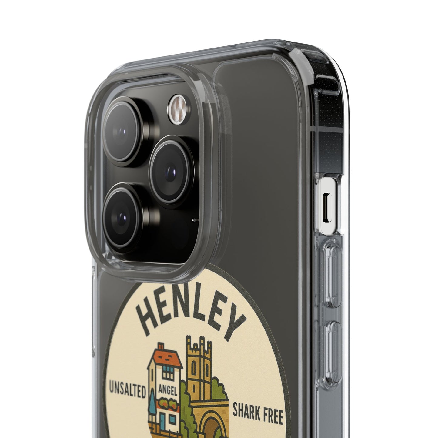 Henley River Life Clear Phone Case - Unsalted & Shark Free Design