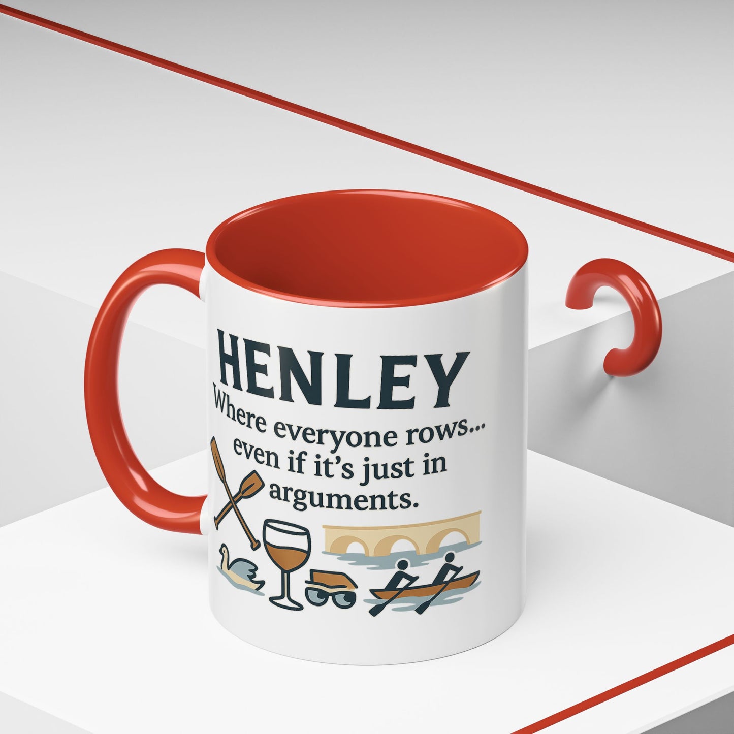 Funny Henley Row Coffee Mug - 11oz, Unsalted & Shark Free Design