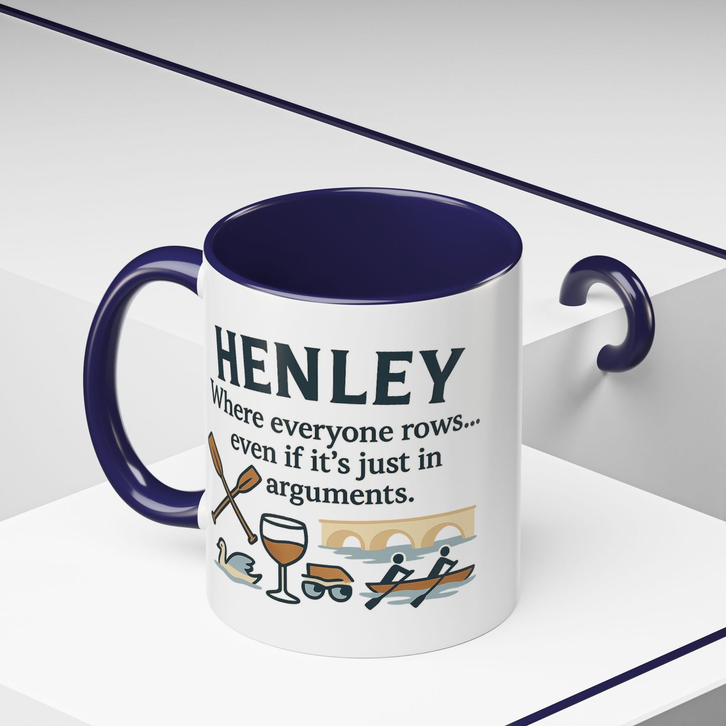 Funny Henley Row Coffee Mug - 11oz, Unsalted & Shark Free Design