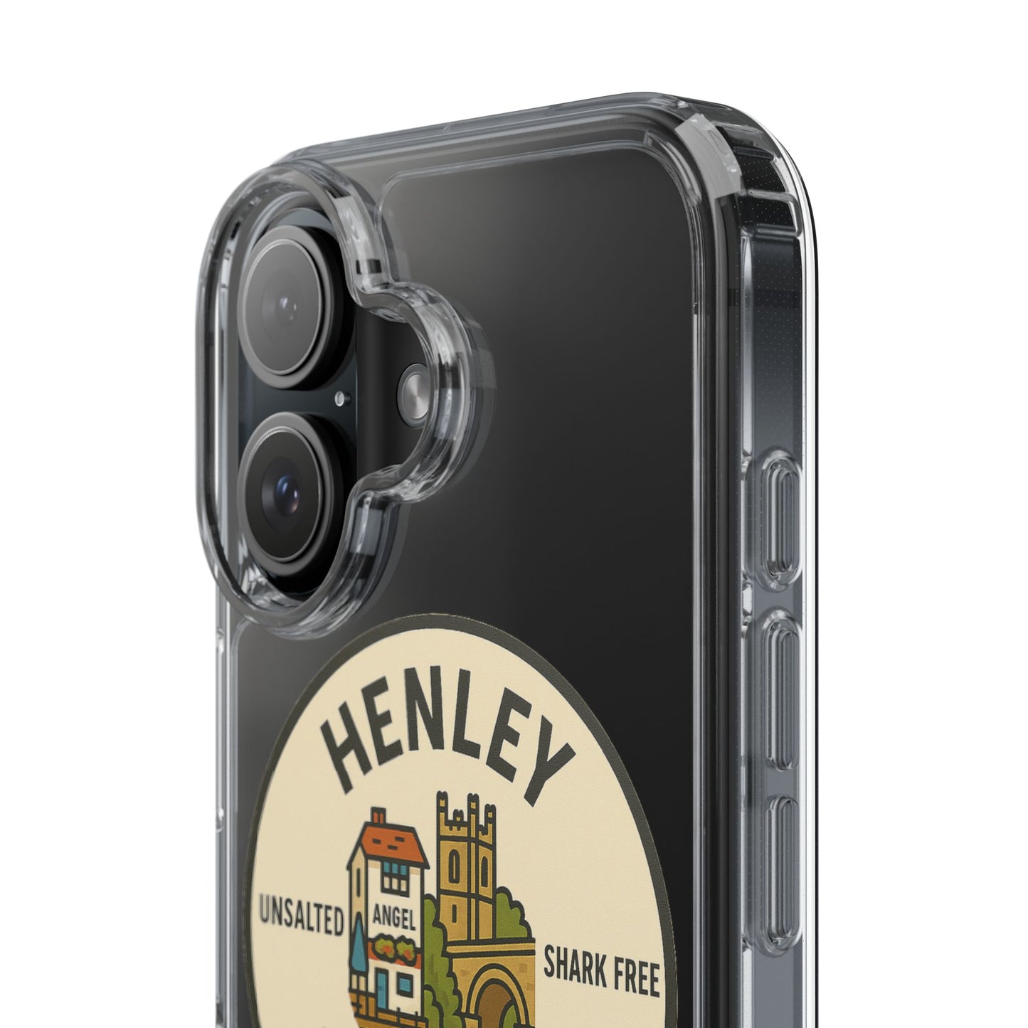 Henley River Life Clear Phone Case - Unsalted & Shark Free Design