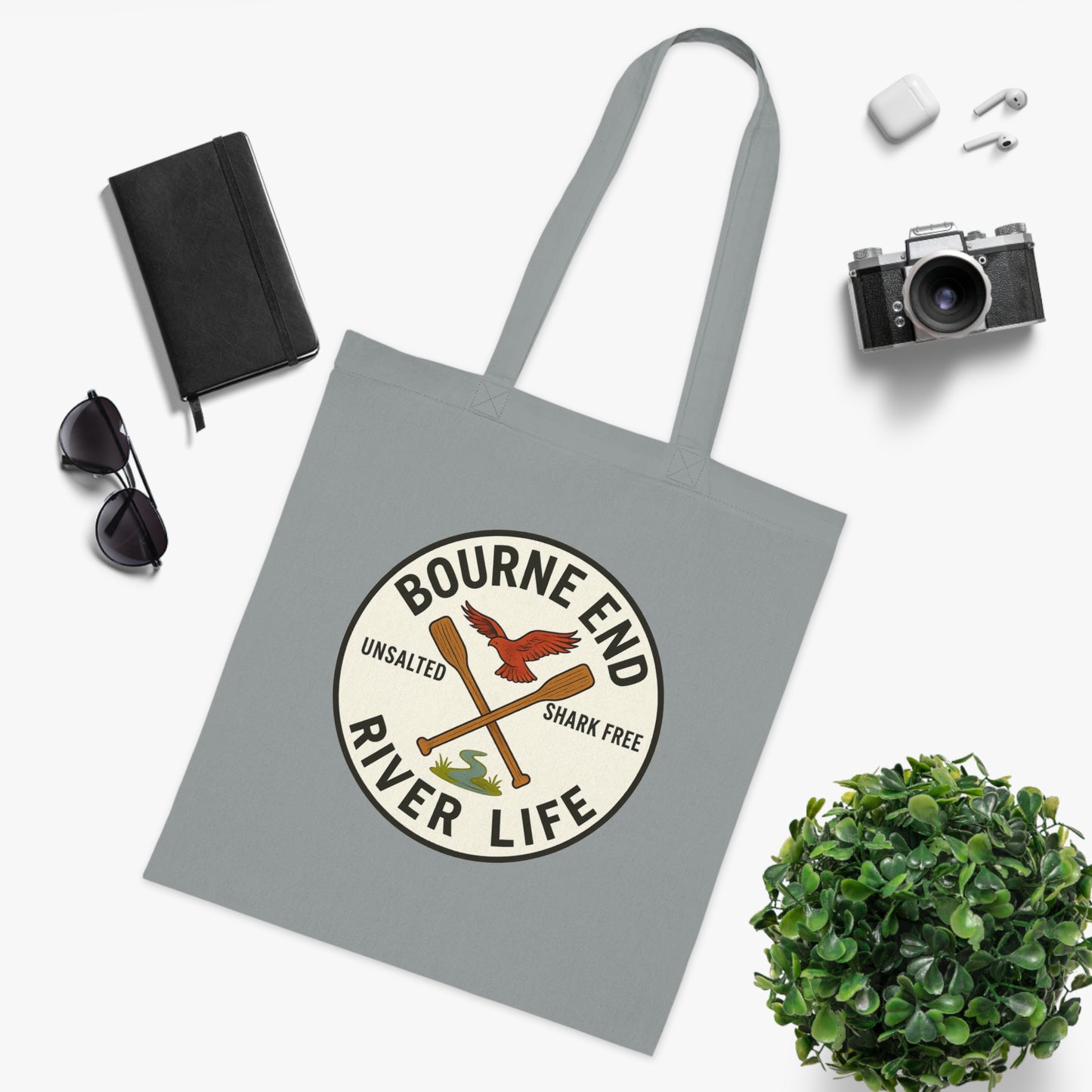 Bourne End River Life Cotton Tote Bag - Unsalted & Shark Free