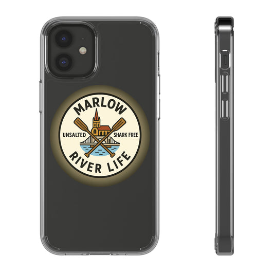 Marlow River Life Clear Phone Case - Unsalted & Shark Free Design