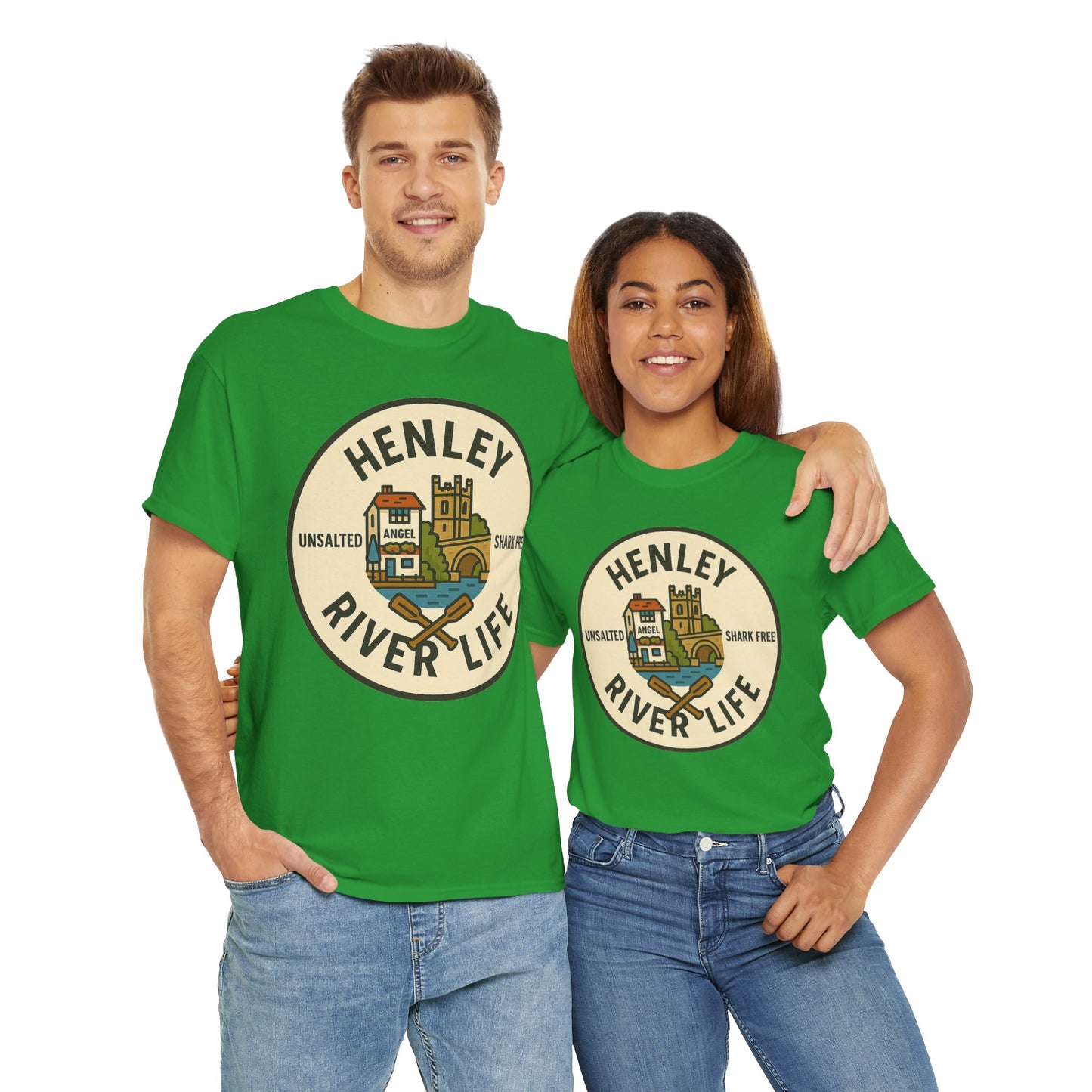 Henley River Life Unisex Heavy Cotton Tee - Shark Free Adventure Shirt