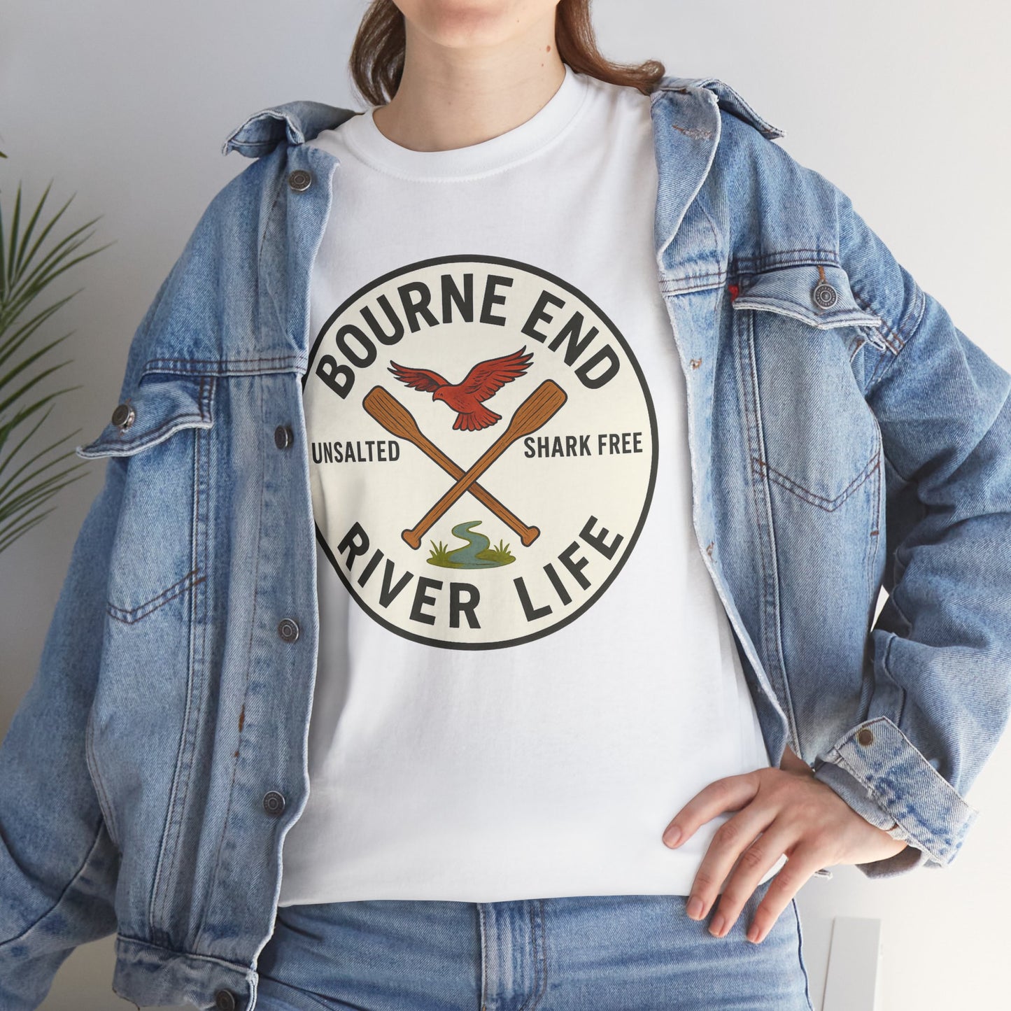 Bourne End River Life Unisex Heavy Cotton Tee - Shark Free Adventure Shirt