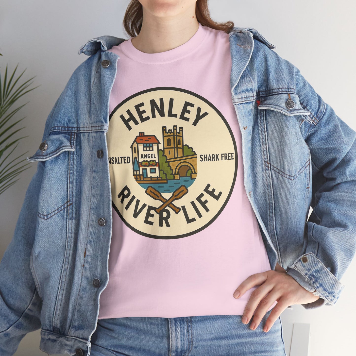 Henley River Life Unisex Heavy Cotton Tee - Shark Free Adventure Shirt
