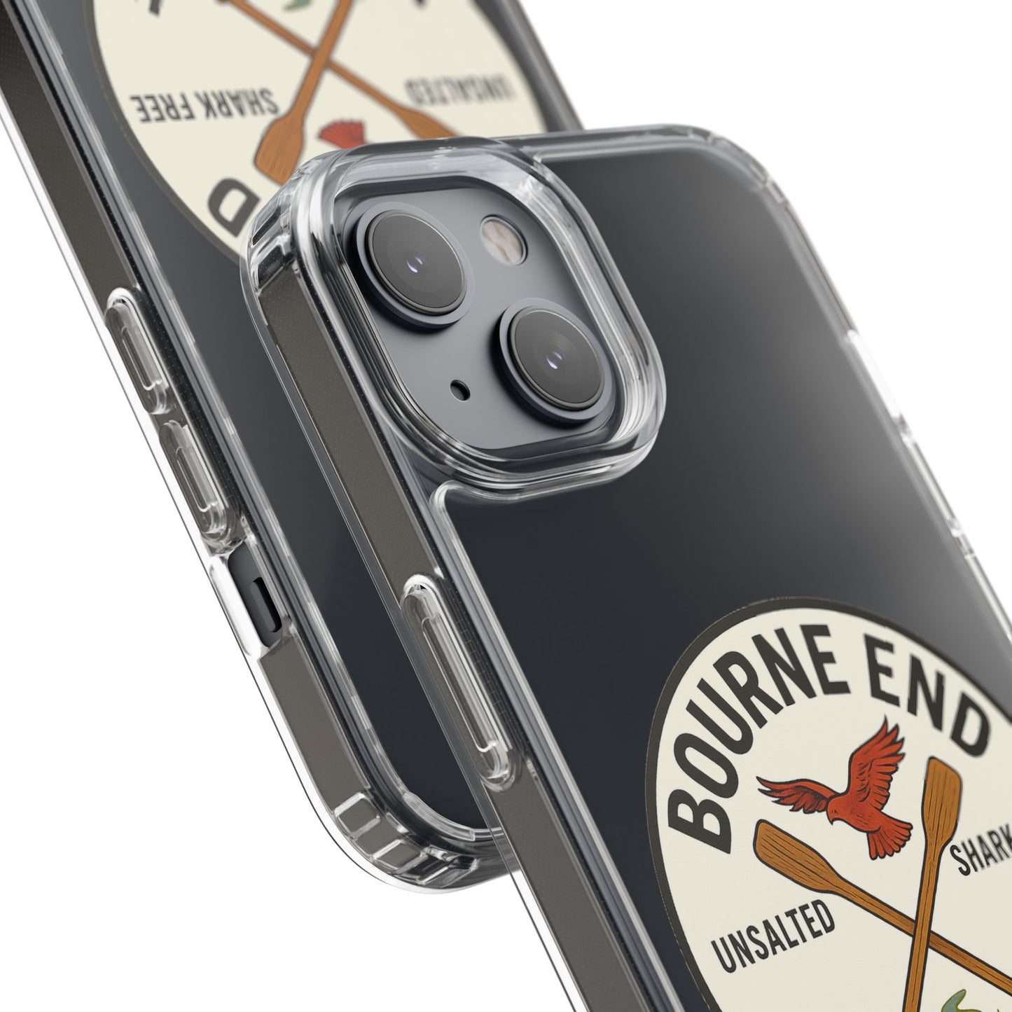 Bourne End River Life Clear Phone Case - Unsalted & Shark Free Design