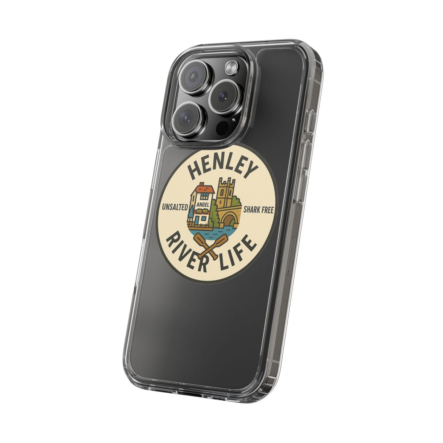 Henley River Life Clear Phone Case - Unsalted & Shark Free Design