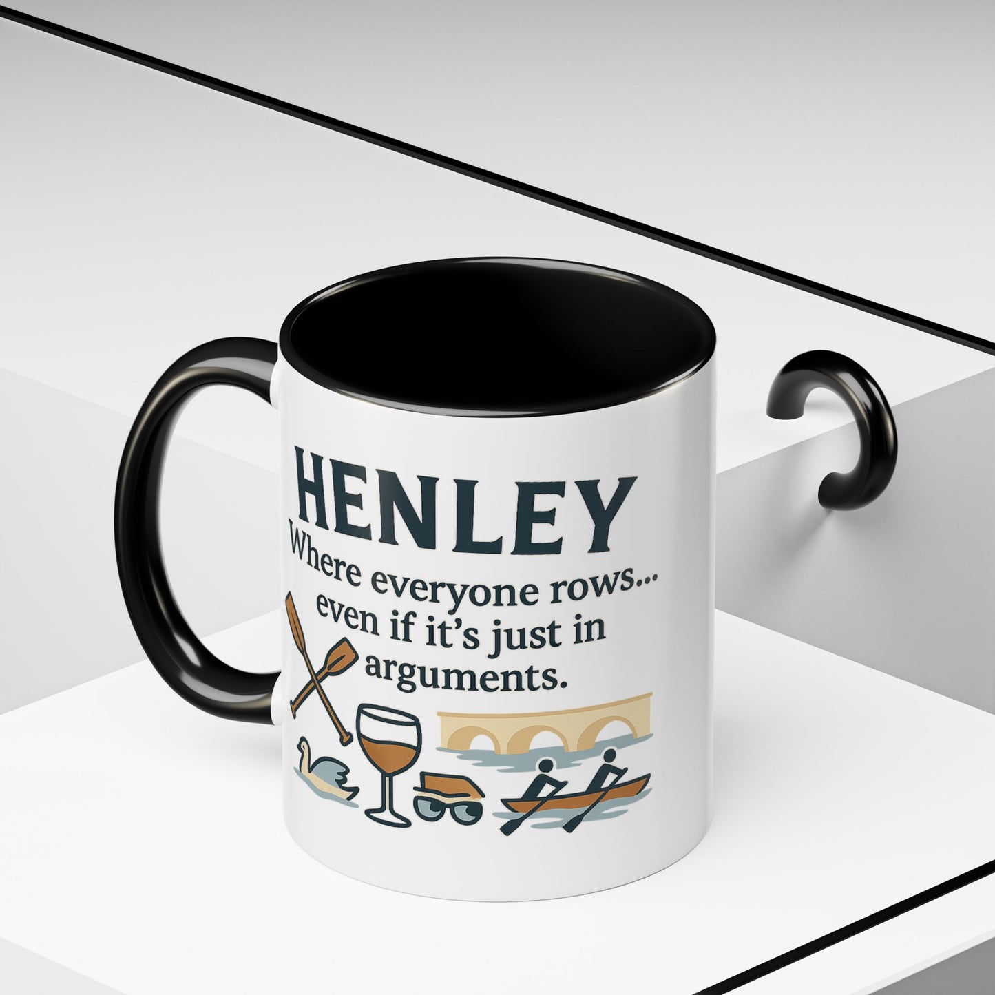 Funny Henley Row Coffee Mug - 11oz, Unsalted & Shark Free Design