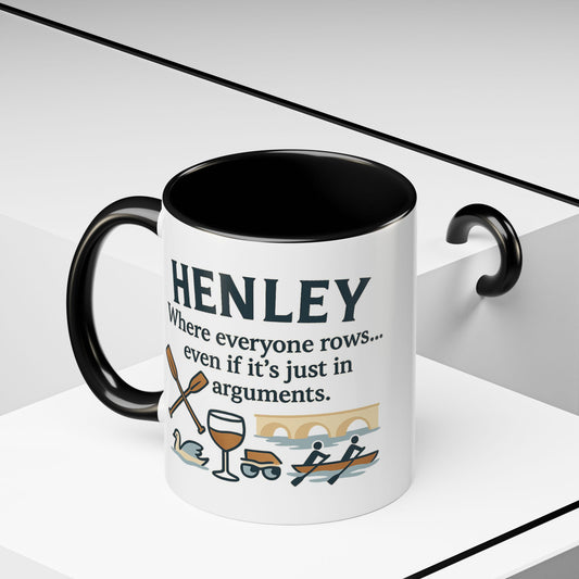 Funny Henley Row Coffee Mug - 11oz, Unsalted & Shark Free Design