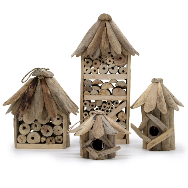 Driftwood Bird & Bee Boxes