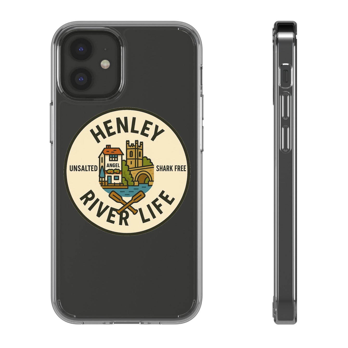 Henley River Life Clear Phone Case - Unsalted & Shark Free Design