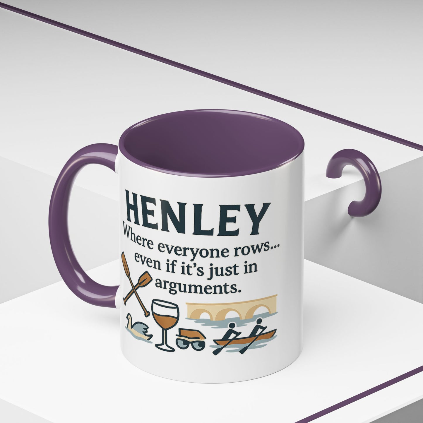 Funny Henley Row Coffee Mug - 11oz, Unsalted & Shark Free Design