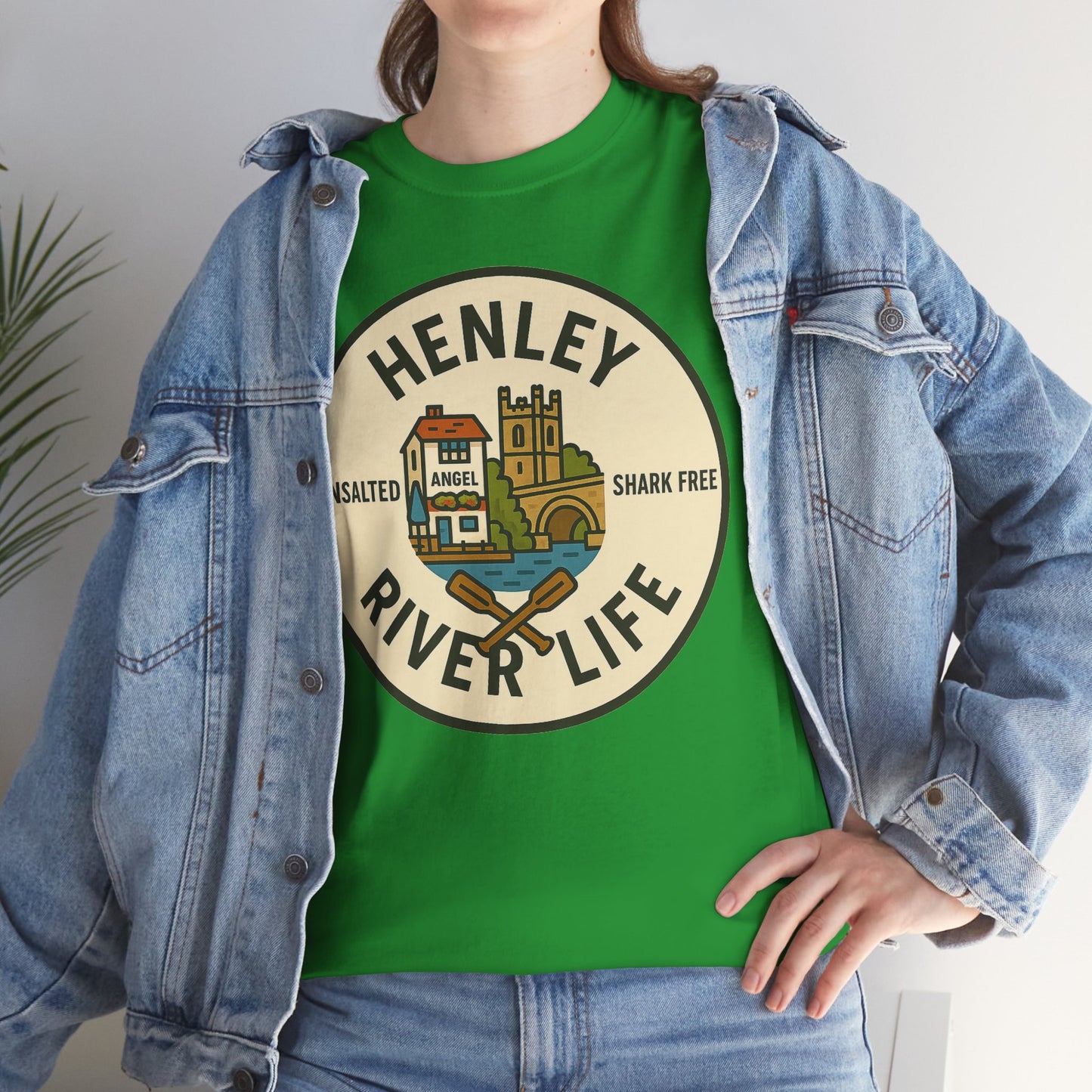 Henley River Life Unisex Heavy Cotton Tee - Shark Free Adventure Shirt