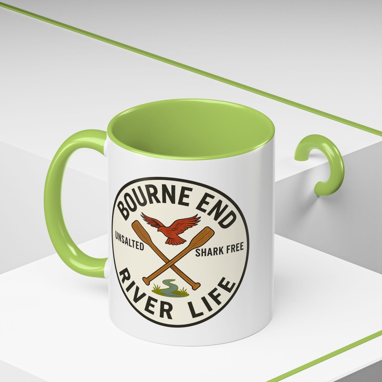 Bourne End River Life Coffee Mug - 11oz, Unsalted & Shark Free Design