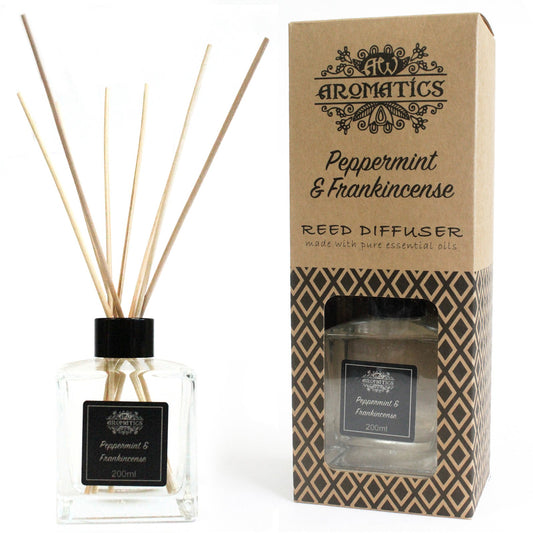 Low stock.200ml Peppermint & Frankincense Essential Oil Reed Diffuser