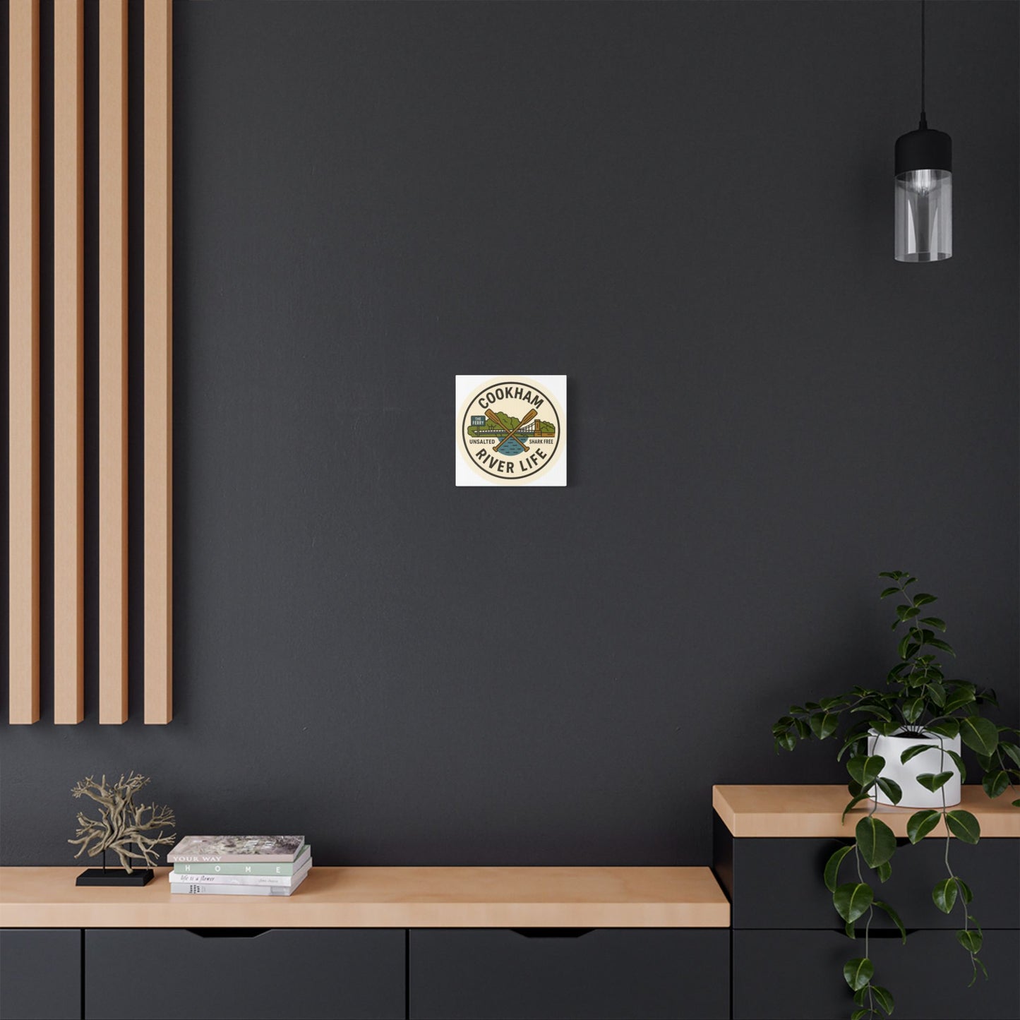 Satin Canvas Wall Art - Cookham River Life with Bridge and Ferry
