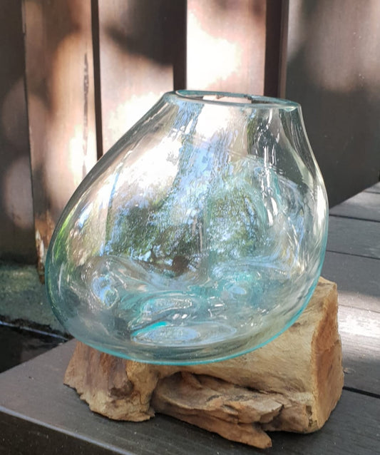 Molten Glass on Wood - Medium Bowl. Product code: MGW-02