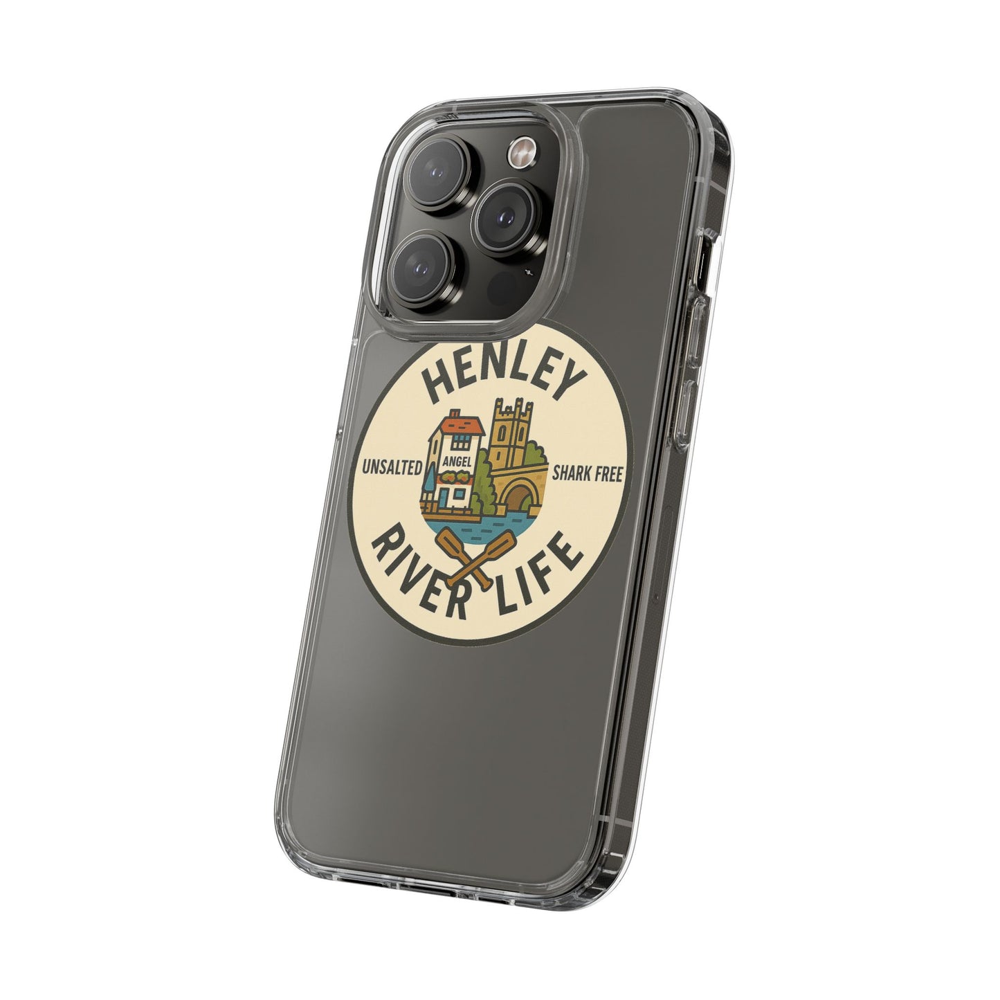 Henley River Life Clear Phone Case - Unsalted & Shark Free Design