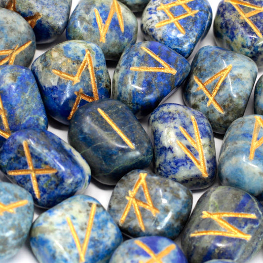 Out of Stock. Runes Stone Set in Pouch - Lapis