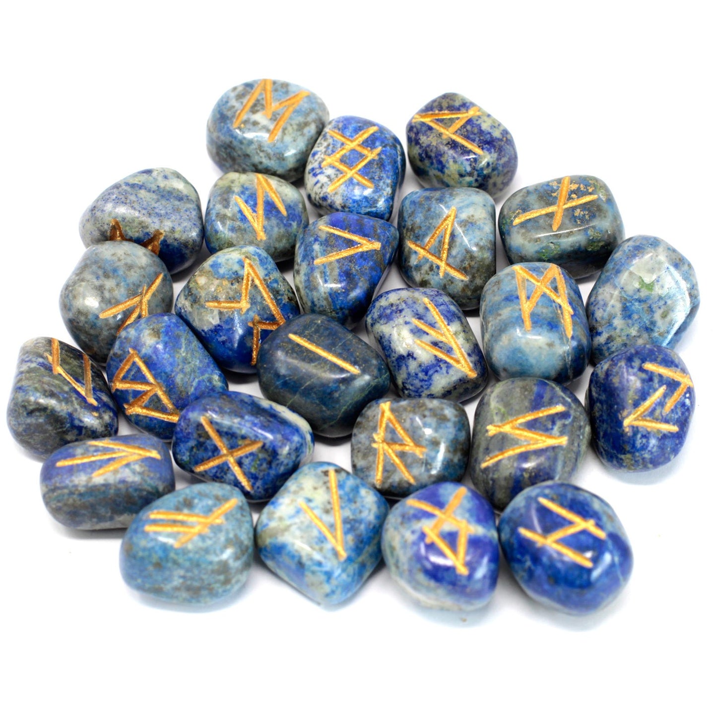 Out of Stock. Runes Stone Set in Pouch - Lapis