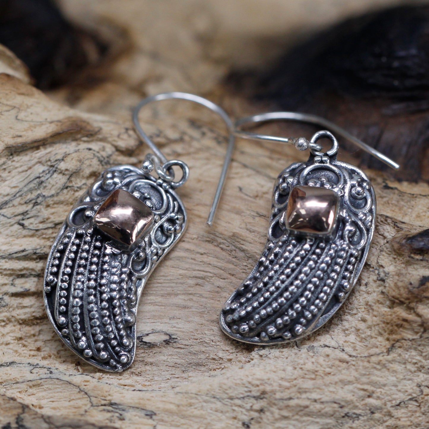 Silver & Gold Earring - Angel Wings