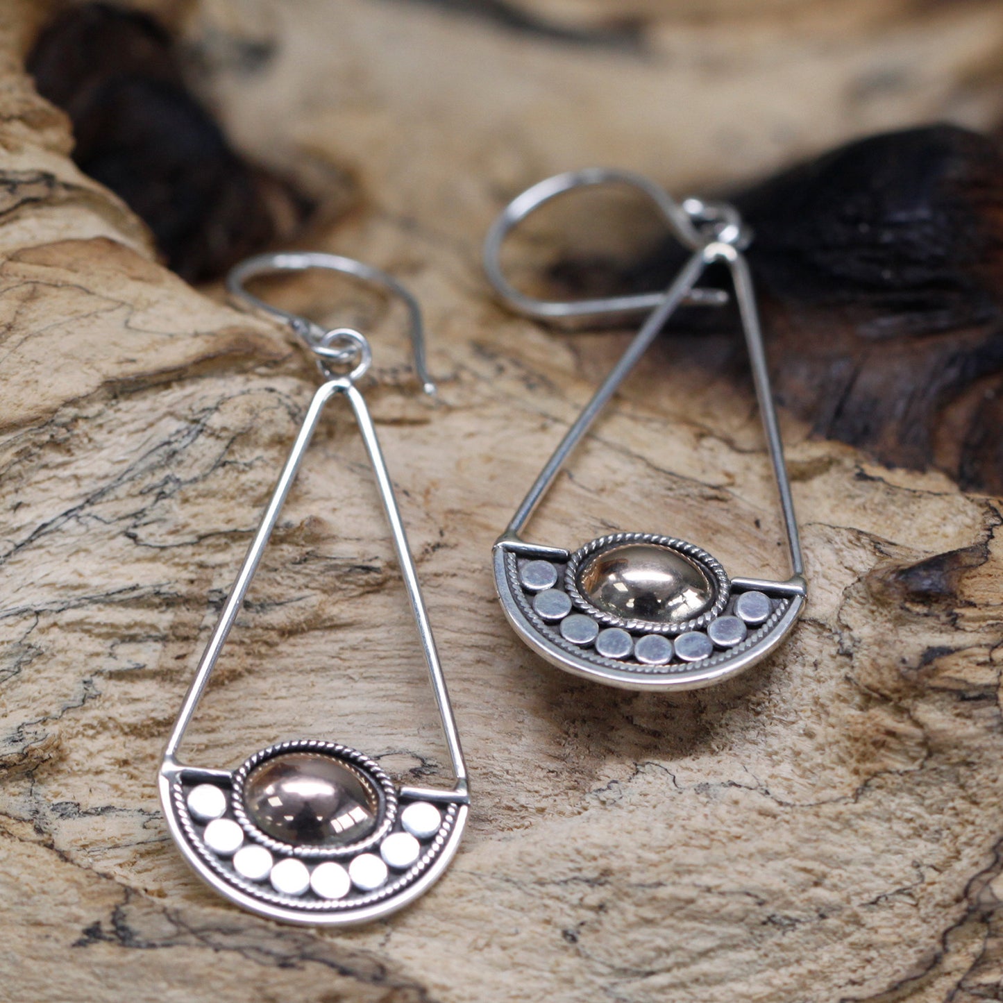 Silver & Gold Earring - Luna Balance. Out of Stock