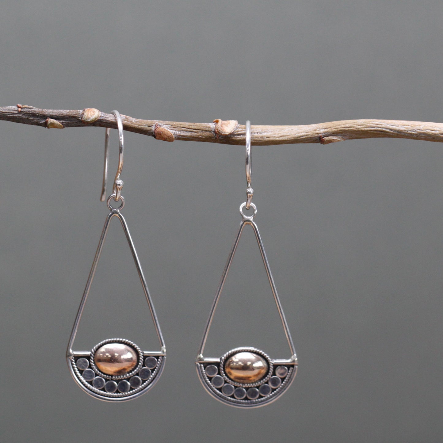 Silver & Gold Earring - Luna Balance. Out of Stock