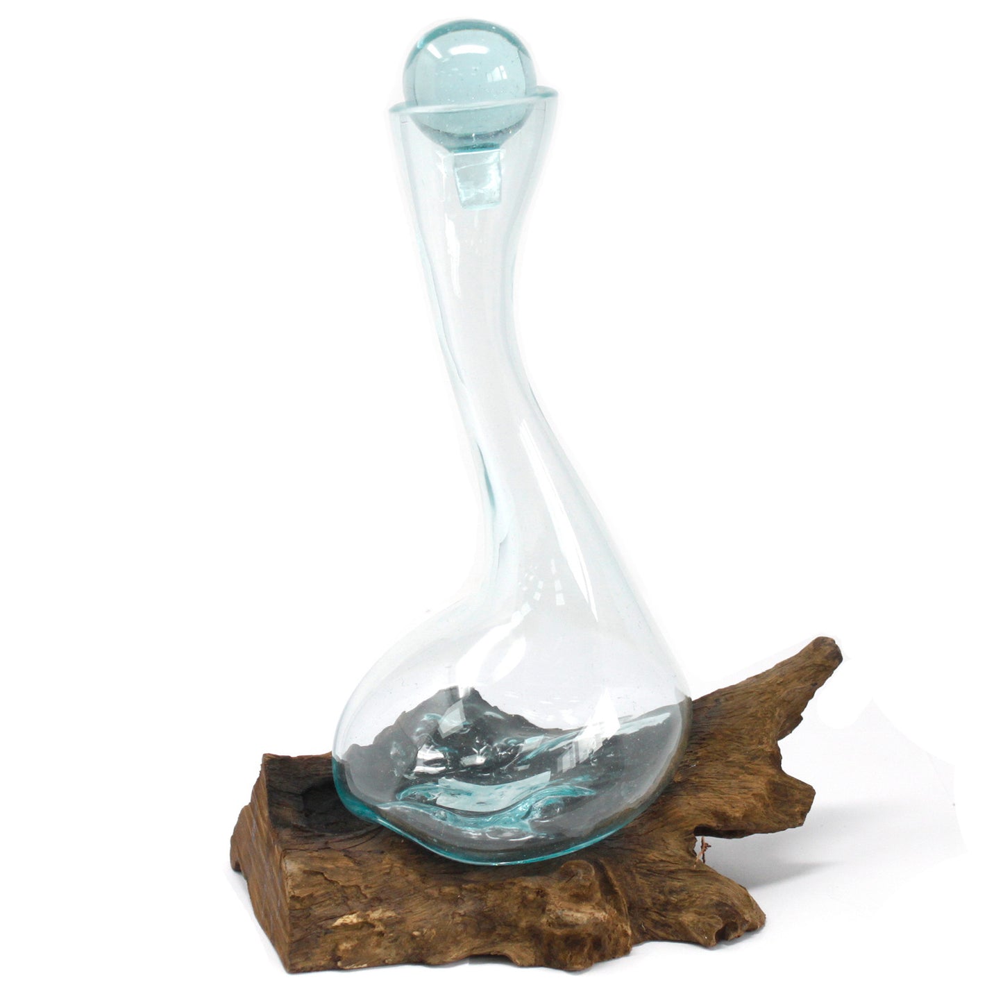 Molten Glass on Wood - Wine Decanter. Product code: MGW-10