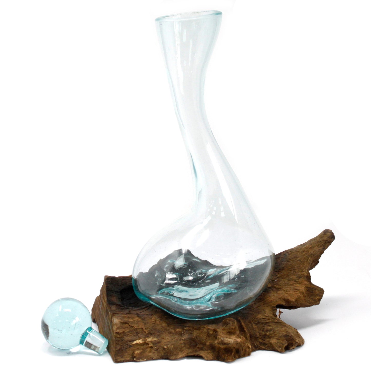 Molten Glass on Wood - Wine Decanter. Product code: MGW-10