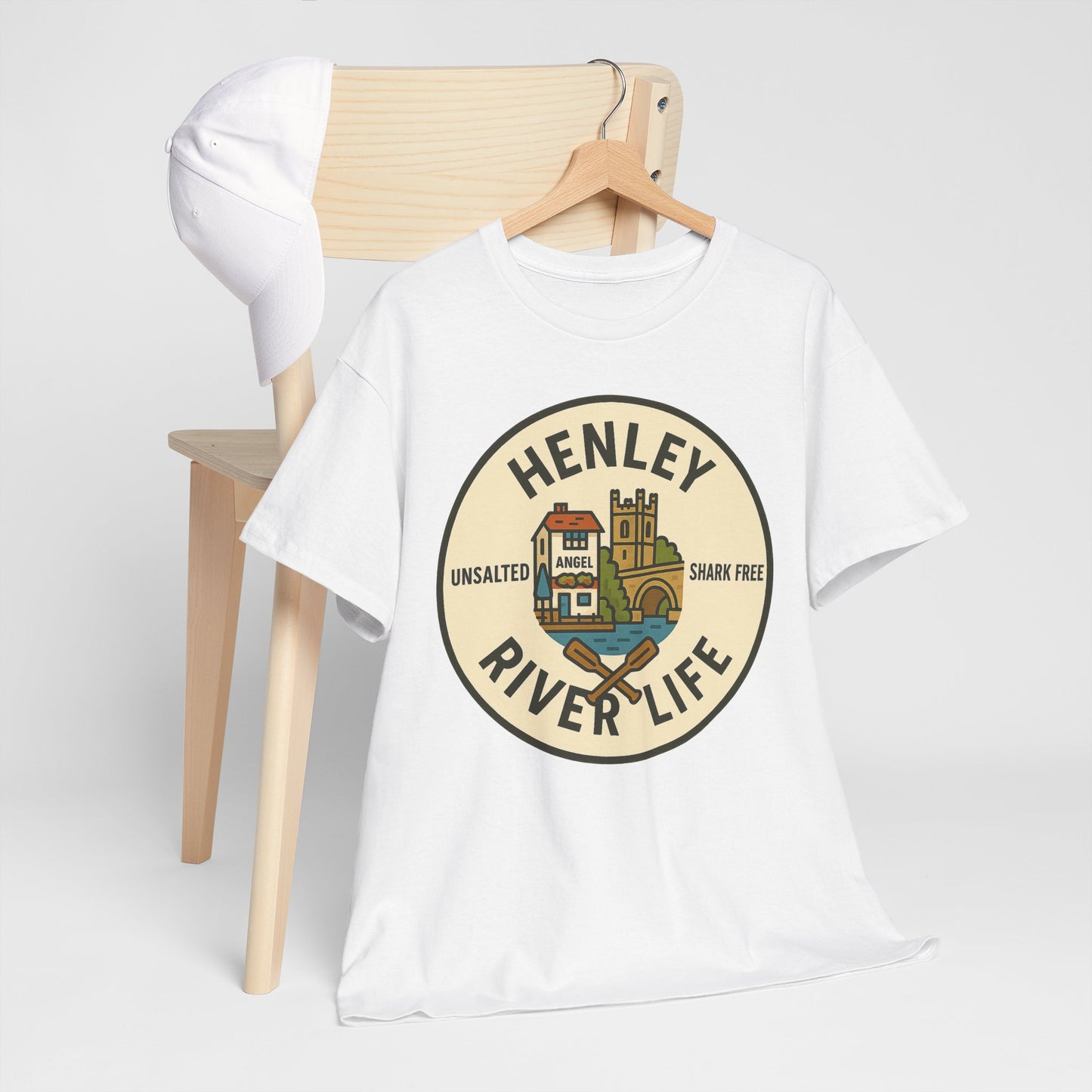 Henley River Life Unisex Heavy Cotton Tee - Shark Free Adventure Shirt