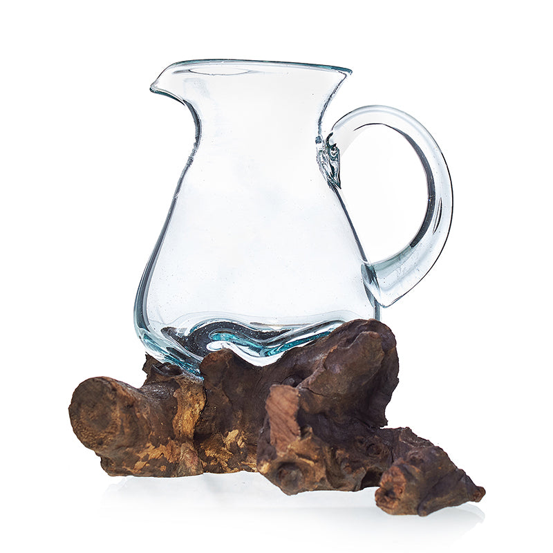 Molten Glass on Wood- Water Jug. Product code: MGW-08