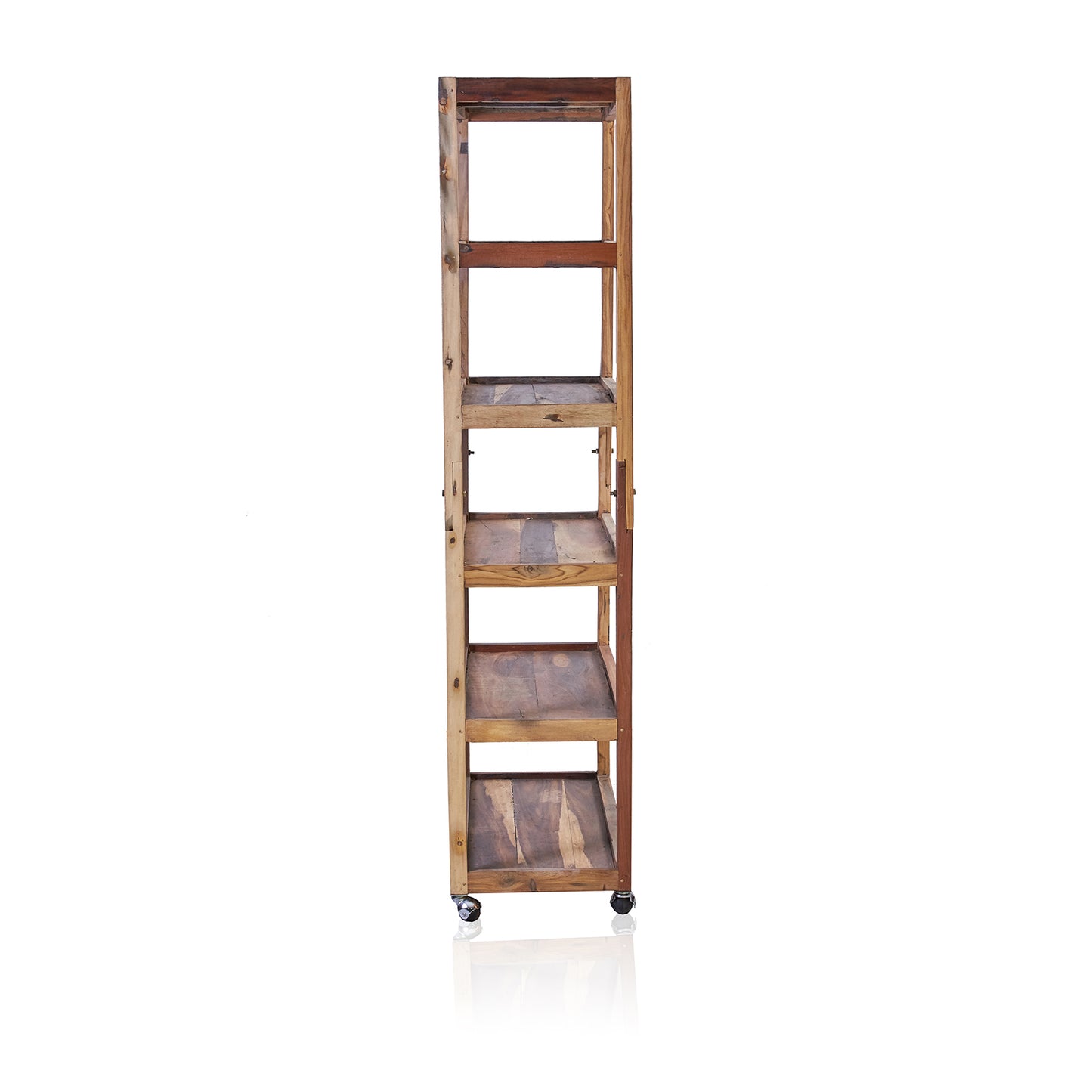 Six Shelf Display with Casters - Recycled Teak Wood. Product code: ACShop-08