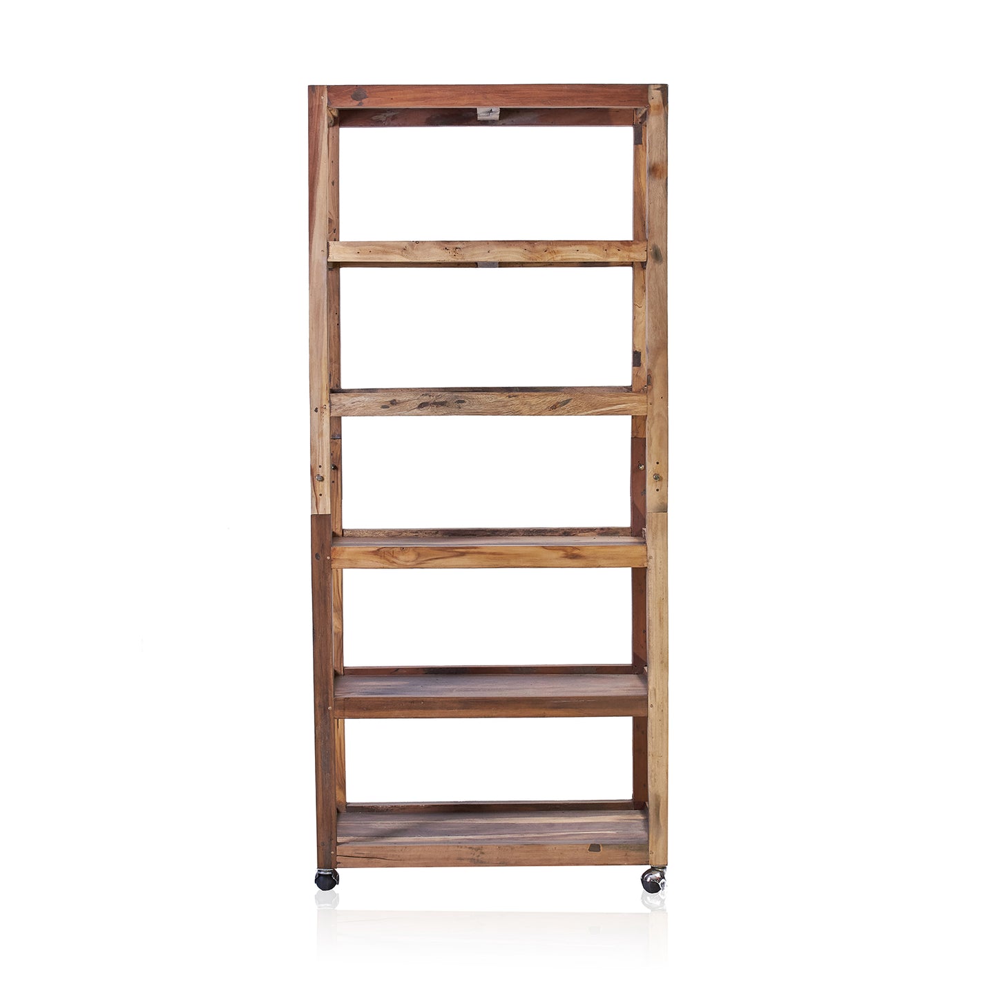 Six Shelf Display with Casters - Recycled Teak Wood. Product code: ACShop-08