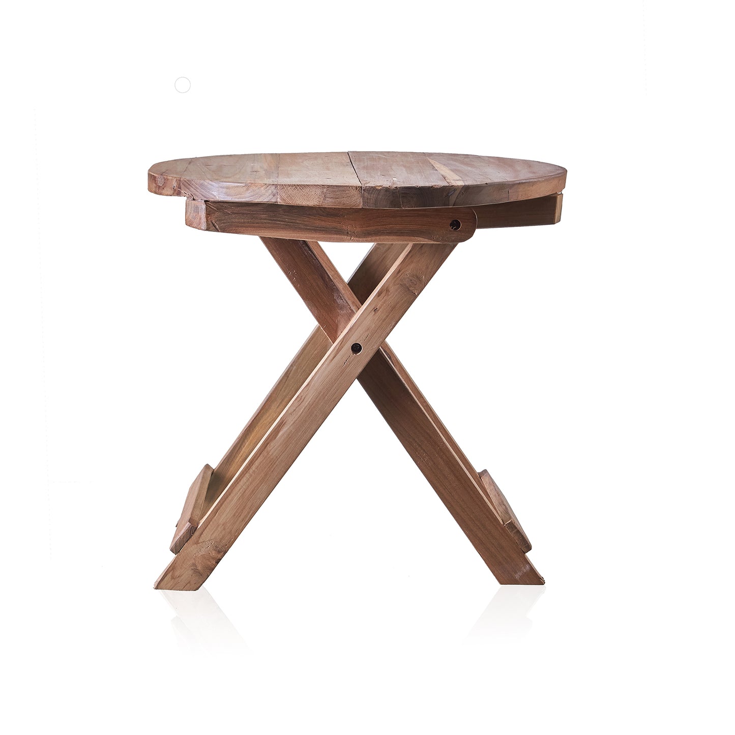 Round Folding Coffee Table - 50cm - Recycled Teak Wood. Product code: ACShop-09