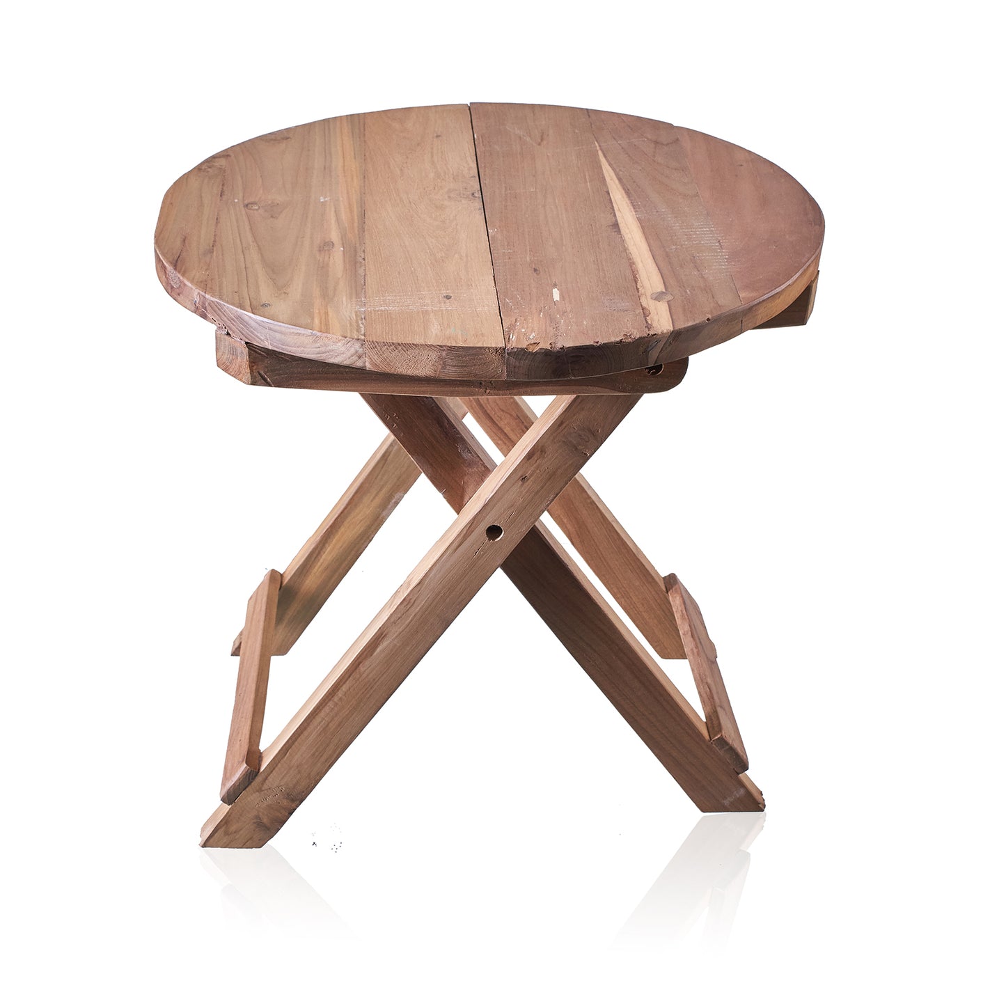 Round Folding Coffee Table - 50cm - Recycled Teak Wood. Product code: ACShop-09