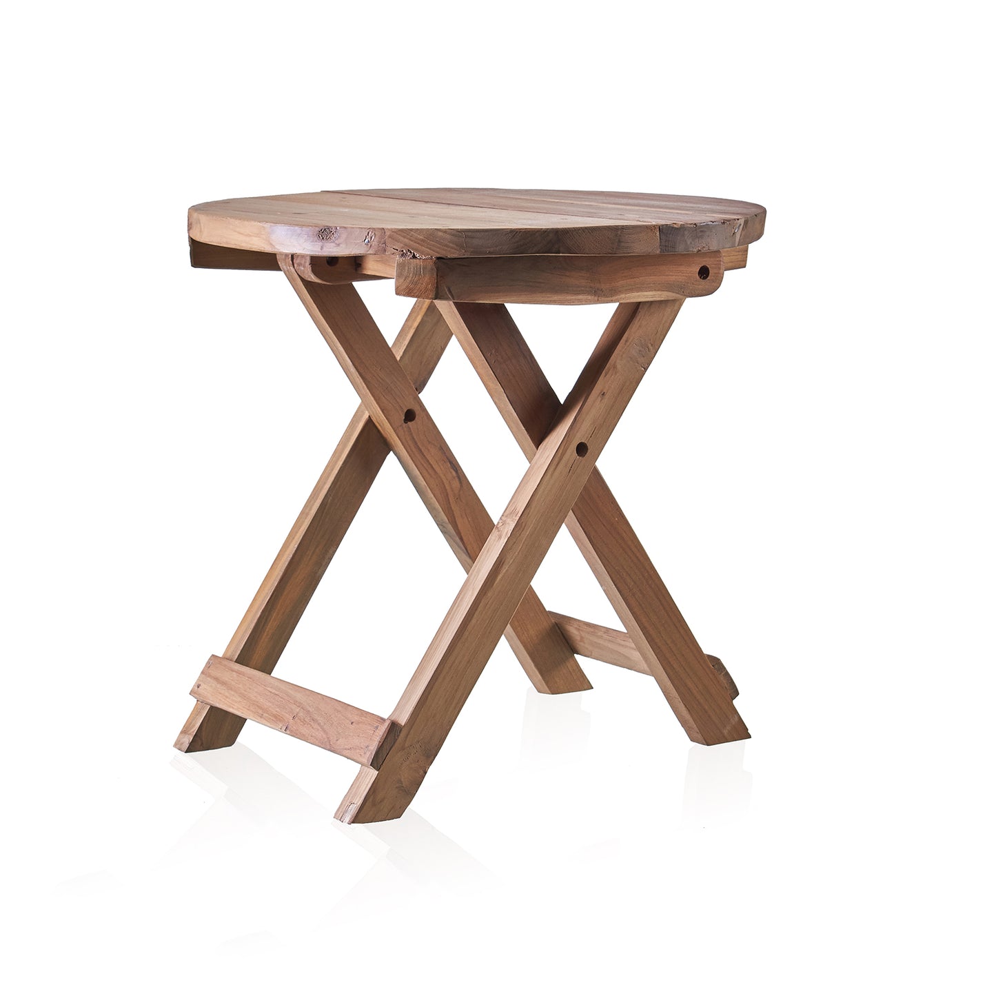 Round Folding Coffee Table - 50cm - Recycled Teak Wood. Product code: ACShop-09