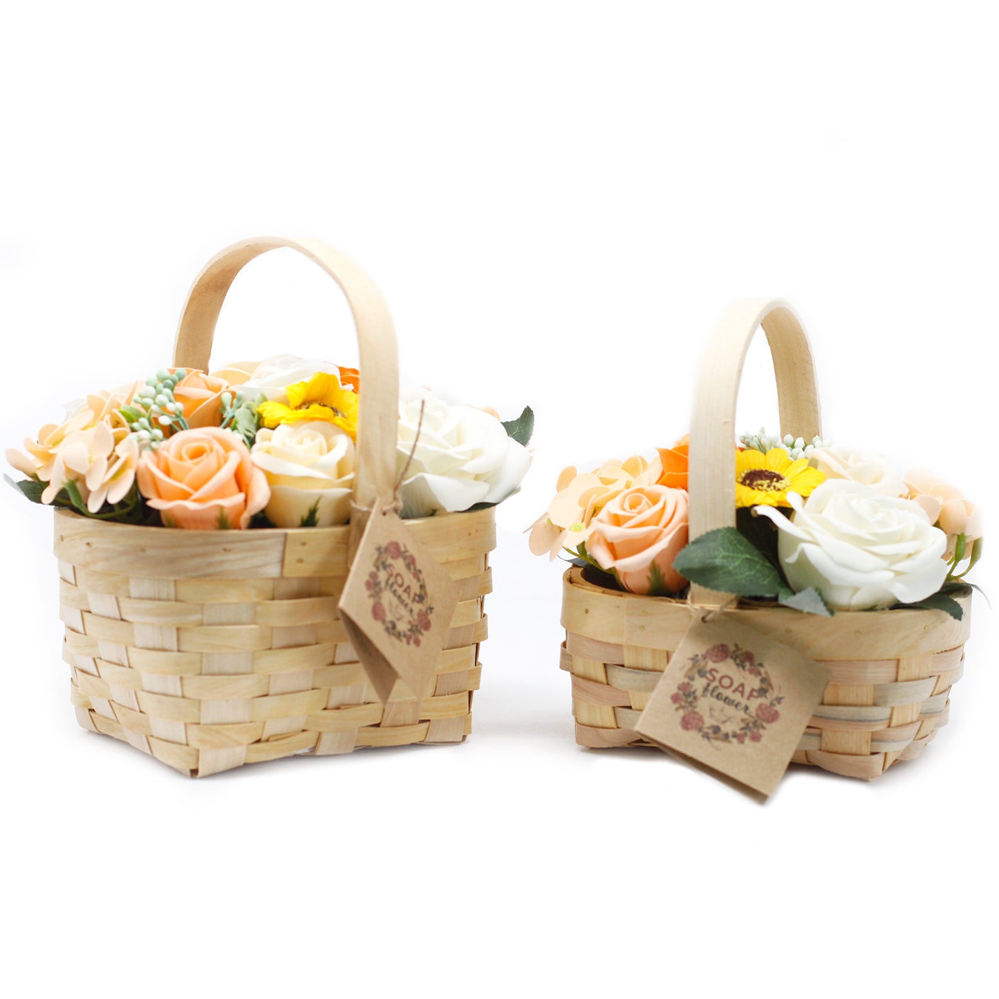 Medium Orange Bouquet in Wicker Basket