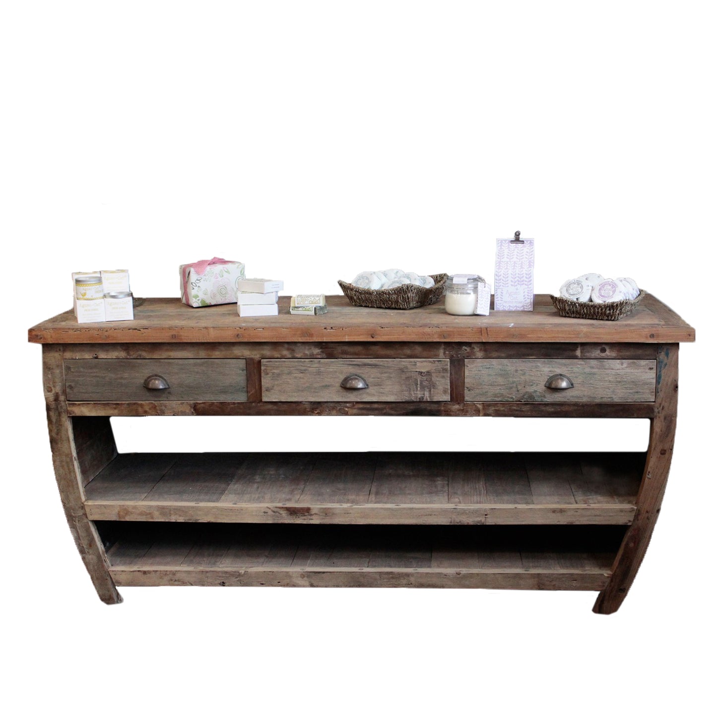 Centerpiece Recycled Teak Wood Table - 180x60x80cm. Product code: ACShop-01