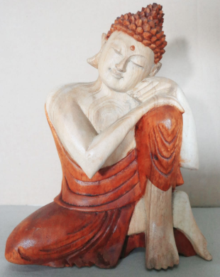 Hand Carved Buddha Statue - 25cm Thinking HCBS-01