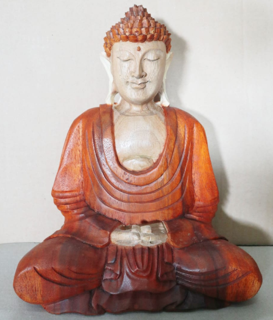 Hand Carved Buddha Statue - 30cm Hand Down HCBS-04