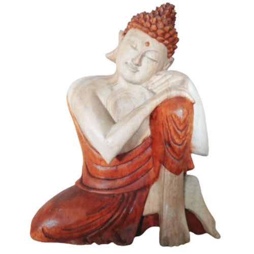 Hand Carved Buddha Statue - 25cm Thinking HCBS-01