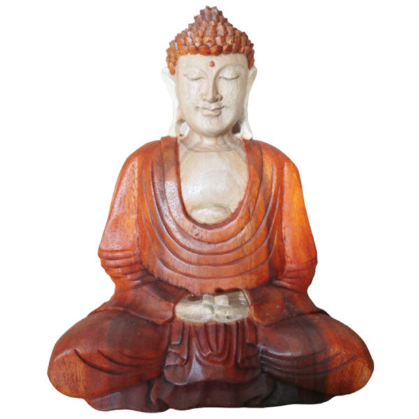 Hand Carved Buddha Statue - 30cm Hand Down HCBS-04