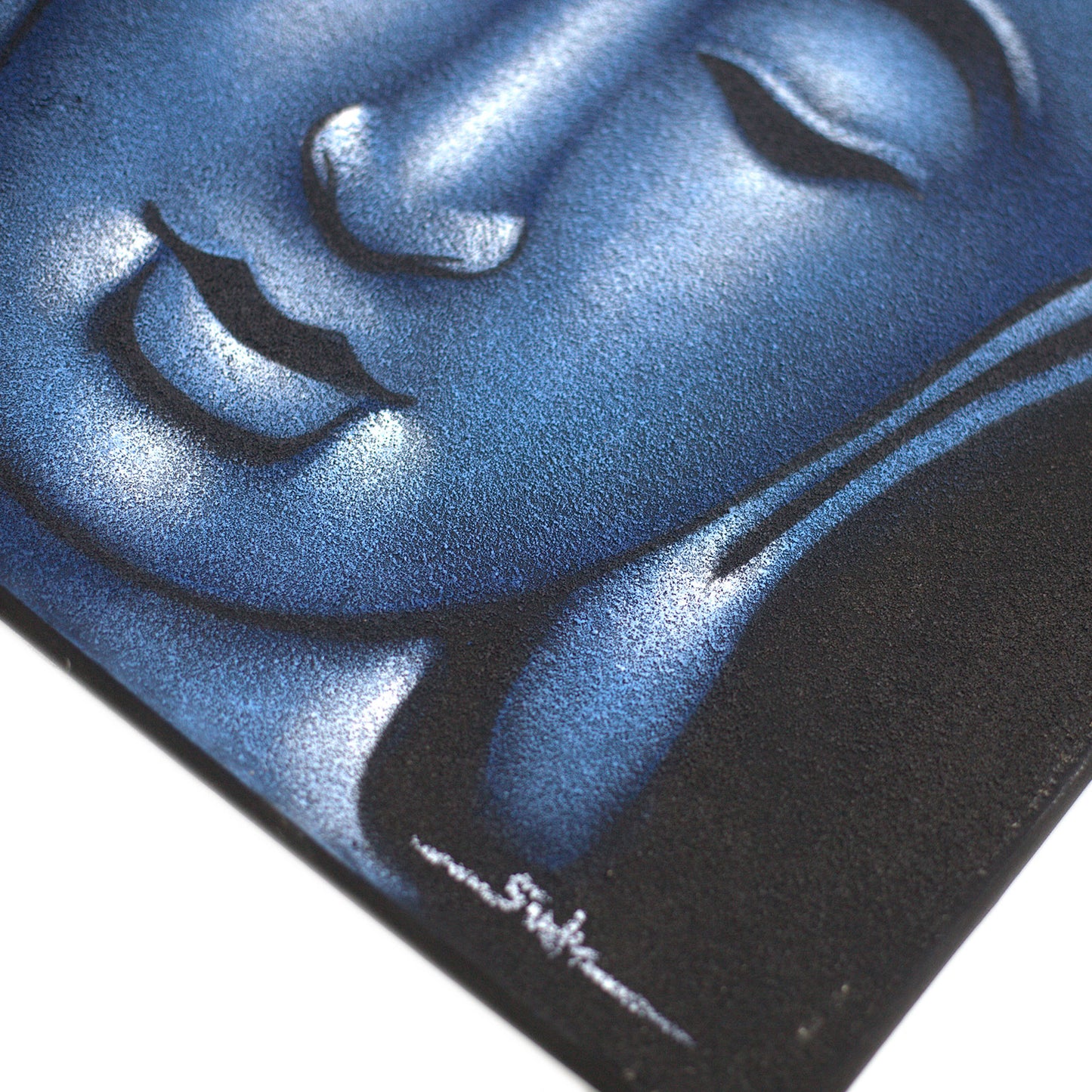 Buddha Painting - Blue Sand Finish. Product Code: BAP-03