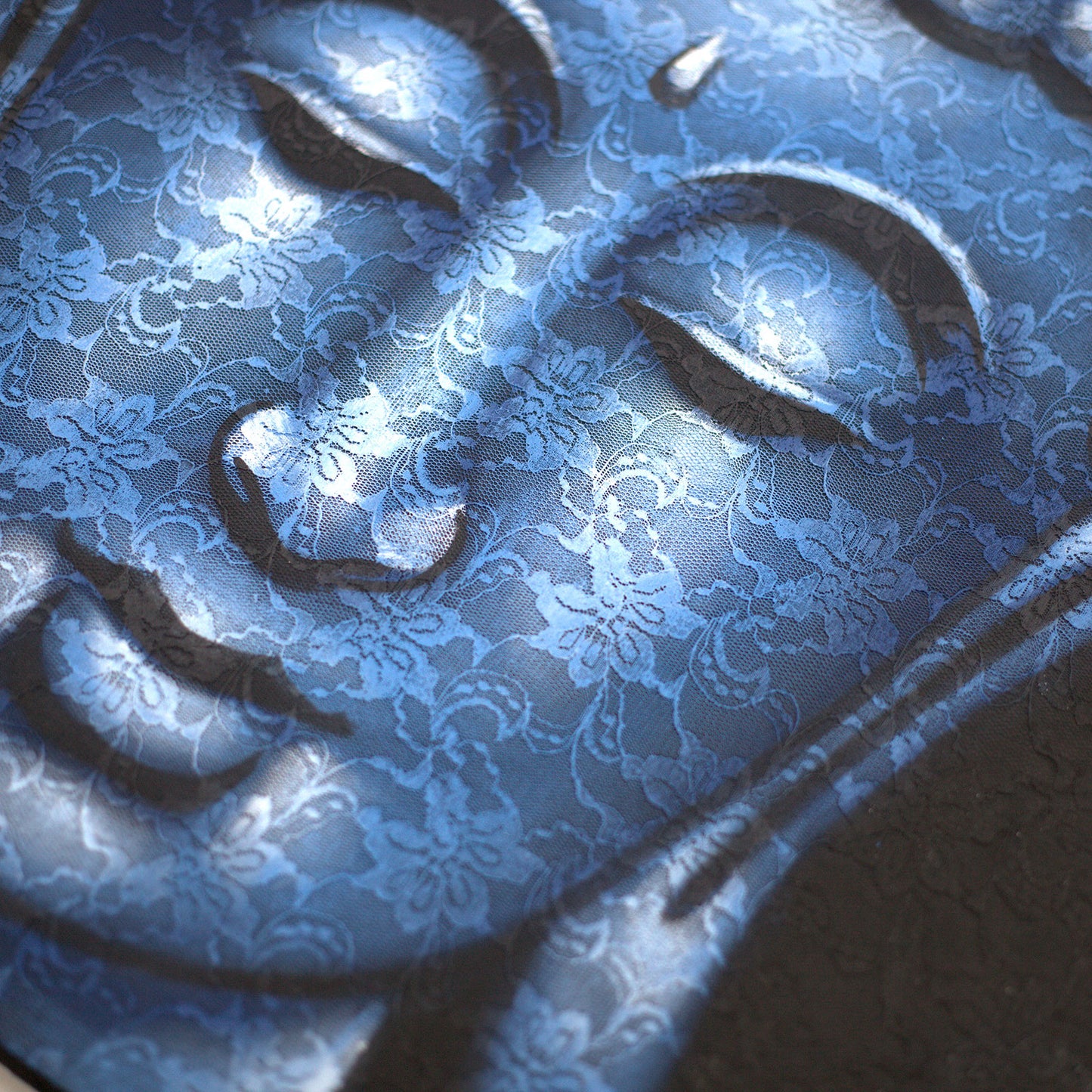 Buddah Painting - Blue Brocade Detail. Product Code: BAP-07