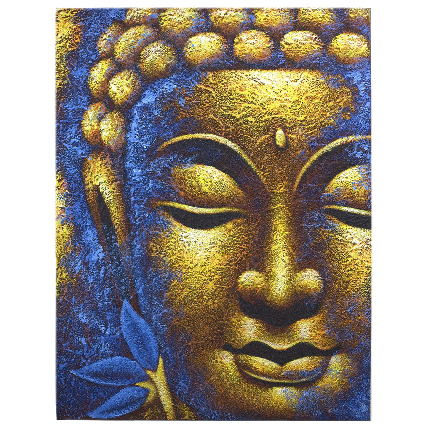 Buddha Painting - Gold Face & Lotus Flower. Product Code: BAP-09