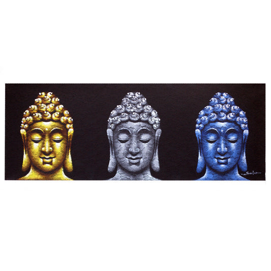 Buddha Painting - Three Heads Black. Product Code: BAP-12