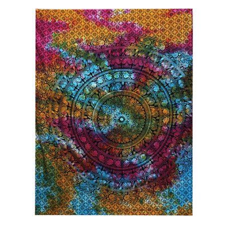 Single Cotton Bedspread + Wall Hanging - Mandala Elephant